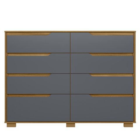 Cômoda para Quarto 8 Gavetas 147cm Parma M07 Freijó/cinza - Mpozenato