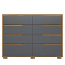 Ver imagem 1 de Cômoda para Quarto 8 Gavetas 147cm Parma M07 Freijó/cinza - Mpozenato