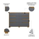 Ver imagem 3 de Cômoda para Quarto 8 Gavetas 147cm Parma M07 Freijó/cinza - Mpozenato