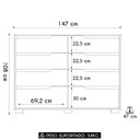 Ver imagem 4 de Cômoda para Quarto 8 Gavetas 147cm Parma M07 Freijó/cinza - Mpozenato