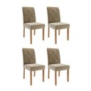 Ver imagem 1 de Kit 4 Cadeiras para Sala de Jantar Estofadas Fernanda Marrom/Joli