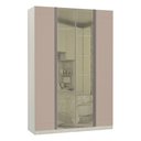 Ver imagem 1 de Guarda-roupa Solteiro Luciane 4 Portas 3 Gavetas Prime Plus Alumínio com Vidro Reflecta