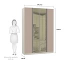 Ver imagem 3 de Guarda-roupa Solteiro Luciane 4 Portas 3 Gavetas Prime Plus Alumínio com Vidro Reflecta