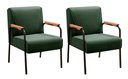 Ver imagem 1 de Kit 2 Poltronas Decorativas Jade Braços Fixo para Sala de Estar, Recepção - Veludo Verde