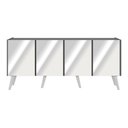 Ver imagem 4 de Rack Tv até 50 Polegadas 4 Portas Retrô com Espelhos Multimóveis Mp1082 Grafite/branco