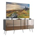 Ver imagem 1 de Rack Tv até 50 Polegadas 4 Portas Retrô com Espelhos Multimóveis Mp1082 Grafite/branco