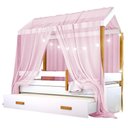 Ver imagem 1 de Cama Montessoriana Solteiro Bicama Montessori Exclusiv MDF Rosa com Grade e Fio de Luz Divaloto
