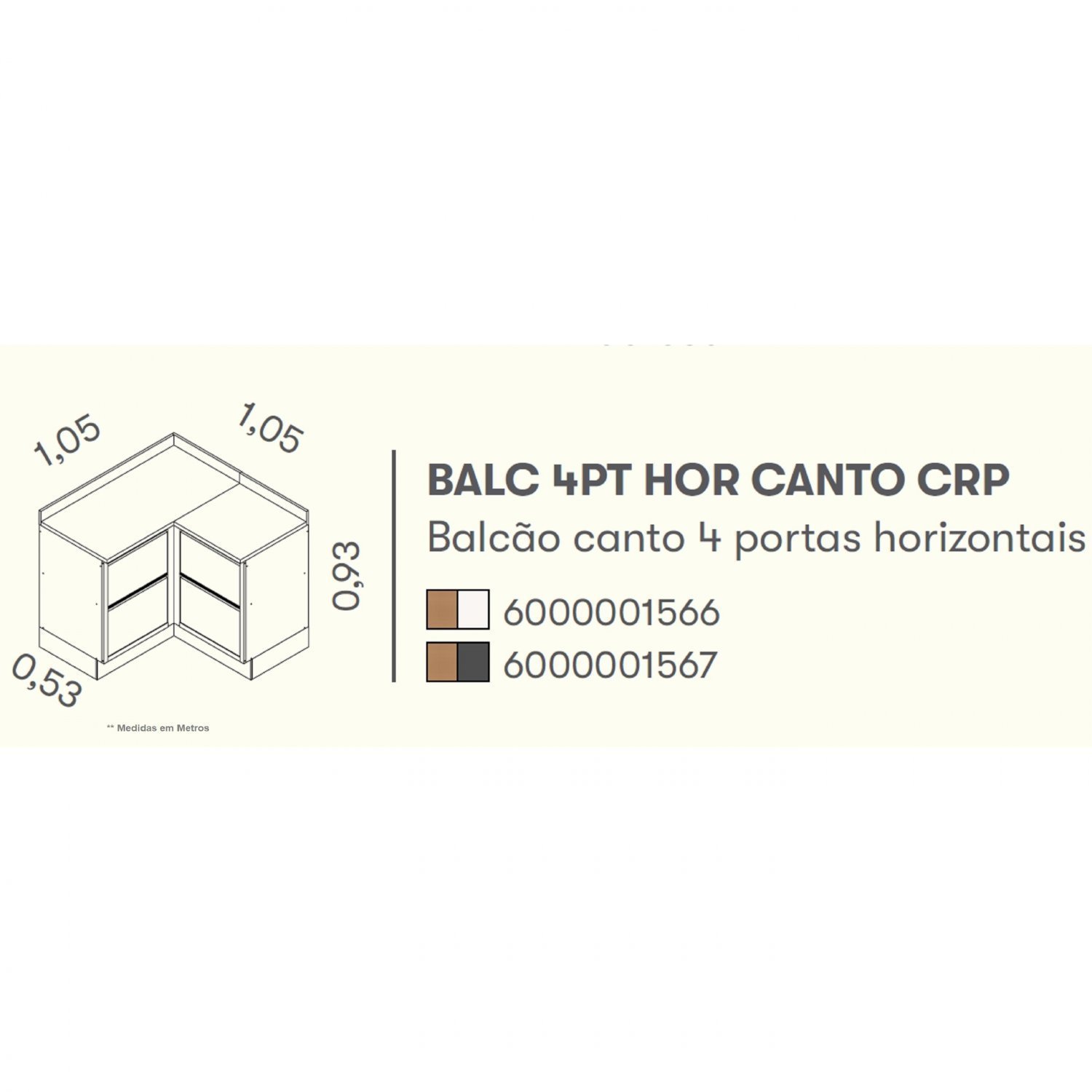 Balcão Canto 4 Portas MDF Tampo UV com Rodapé em PVC Lisboa  - 5