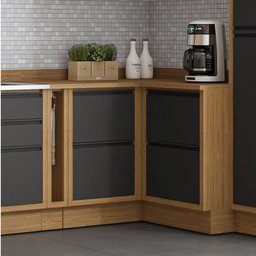 Balcão Canto 4 Portas MDF Tampo UV com Rodapé em PVC Lisboa Itatiaia - 2