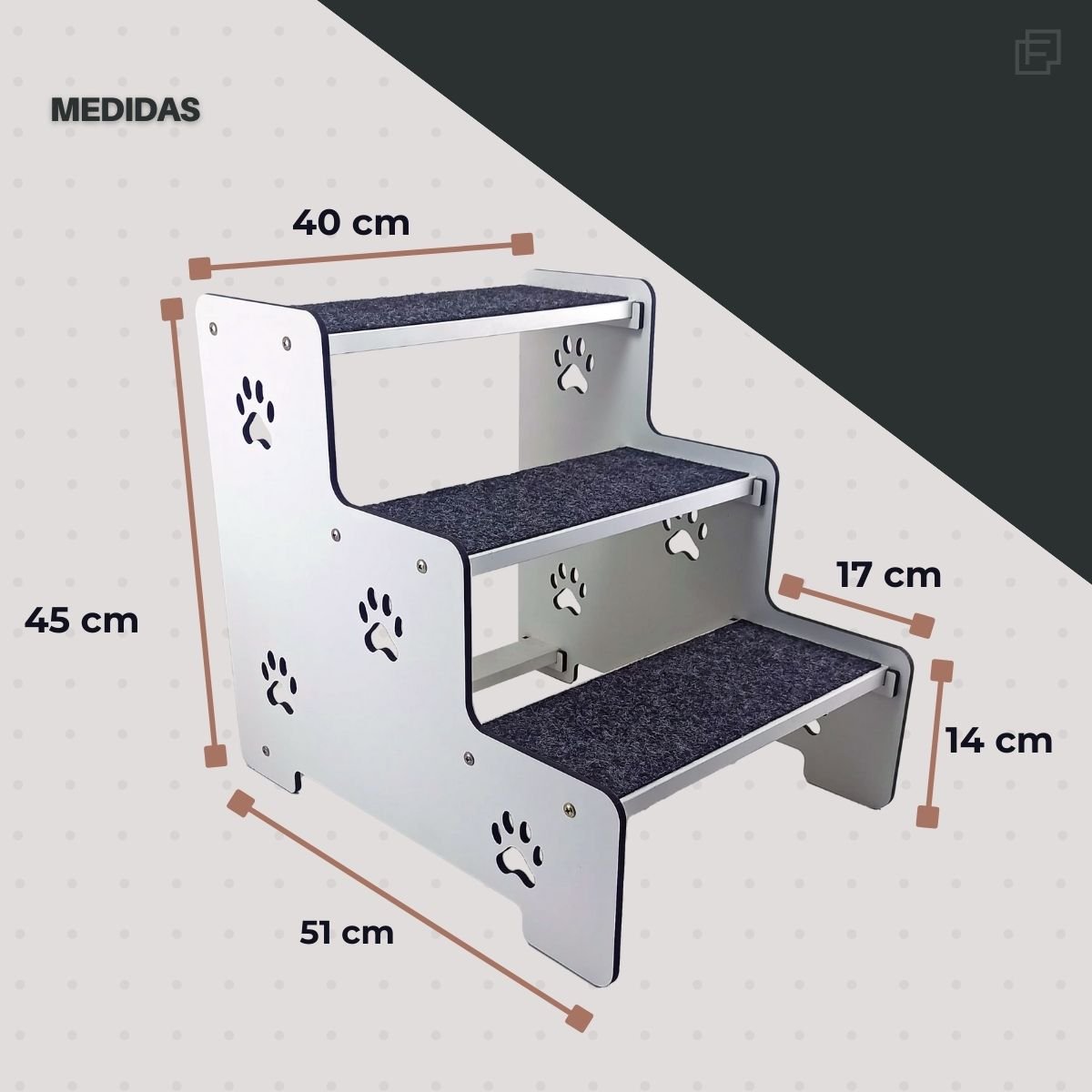 Escada para Pet Cachorro Gato Escada para Cachorro Rampa Pet - 3