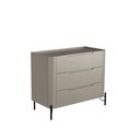 Ver imagem 1 de Cômoda com 3 Gavetas 97cm Pés em Metal 100% Mdf Cor:grigio com Preto