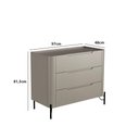 Ver imagem 2 de Cômoda com 3 Gavetas 97cm Pés em Metal 100% Mdf Cor:grigio com Preto