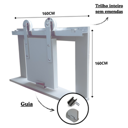 Kit Porta de Correr Fundo Primer 0,80x210 + Trilho Polido - 5
