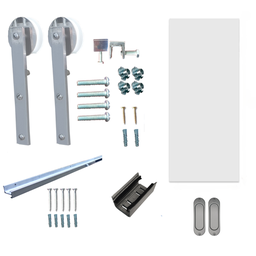 Kit Porta de Correr Fundo Primer 0,80x210 + Trilho Polido - 1