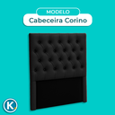 Ver imagem 5 de Cabeceira Estofada Solteiro Luna Nature Material Sintético Preto 88x136