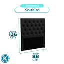 Ver imagem 4 de Cabeceira Estofada Solteiro Luna Nature Material Sintético Preto 88x136