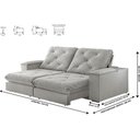 Ver imagem 3 de Sofa Retrátil Cuiabá 2,10m Mola Ensacada 03 Lugares Txr