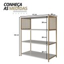 Ver imagem 2 de Estante Industrial e Aparador com 3 Prateleiras Arenas/dourado