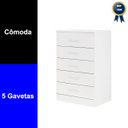 Ver imagem 3 de Cômoda Organizadora Grande 5 Gavetas Quarto Casal Branco