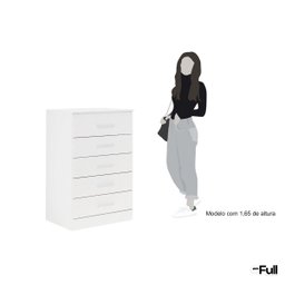 Cômoda Organizadora Grande 5 Gavetas Quarto Casal Branco - 5