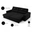 Ver imagem 2 de Sofá Hera 3 Lugares Retrátil e Reclinável 200cm Preto Suede