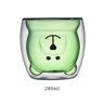 Kit Copo de Vidro Duplo Formato Urso Fundo Verde 280ml - 2 unidades - 4