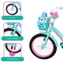Ver imagem 3 de Bicicleta Infantil Menina Aro 16 com Rodinhas, Porta Objetos e Bagageiro Bicikids Azul Céu