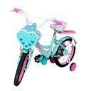 Ver imagem 1 de Bicicleta Infantil Menina Aro 16 com Rodinhas, Porta Objetos e Bagageiro Bicikids Azul Céu