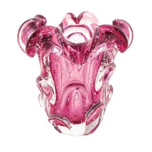 Vaso de Vidro Italy Rosa 11,5cm X 13cm - Lyor