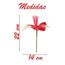 Ver imagem 2 de Kit 4 Flores Vermelhas com Cabo Artificial Decoração de Natal com Glitter 22cm