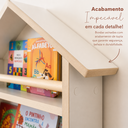 Ver imagem 3 de Nicho Triplo Casa Prateleira Infantil de MDF Branco para Livros, Brinquedos e Decoração Expositor de