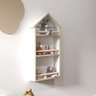 Nicho Triplo Casa Prateleira Infantil de Mdf Branco para Livros, Brinquedos e Decoração Expositor de - 3