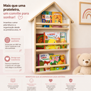 Ver imagem 2 de Nicho Triplo Casa Prateleira Infantil de MDF Branco para Livros, Brinquedos e Decoração Expositor de