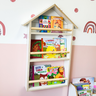 Nicho Triplo Casa Prateleira Infantil de Mdf Branco para Livros, Brinquedos e Decoração Expositor de - 1