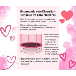 Cama Elástica Pula Pula 3,05m Infantil Rosa Pink 100% Nacional Suporta até 335kg - 3