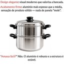 Ver mais imagens de Panelas Cozimento a Vapor Cozivapor de Alumínio 2 em 1 Tampa de Alumínio Rizzolar - Polido - 3.4 L