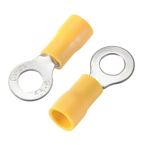 Terminal Olhal 4mm a 6mm Furo 6mm Rv5.5-6 Amarelo M6 - 200un