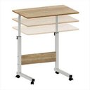 Ver mais imagens de Mesa Mesinha Lateral de Cama Multiuso Notebook Café Ajustave:madeira