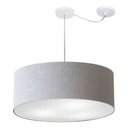 Ver imagem 3 de Lustre Pendente Cilíndrico com Desvio Md-4266 Cúpula em Tecido 60x21cm Rustico Cinza - Bivolt