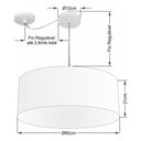 Ver imagem 4 de Lustre Pendente Cilíndrico com Desvio Md-4266 Cúpula em Tecido 60x21cm Rustico Cinza - Bivolt