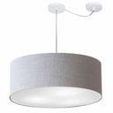 Ver imagem 1 de Lustre Pendente Cilíndrico com Desvio Md-4266 Cúpula em Tecido 60x21cm Rustico Cinza - Bivolt