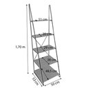 Ver imagem 5 de Kit Rack de TV 1,50m e Estante Escada Slim 5 Prateleiras Ferro e Madeira Natural e Branco