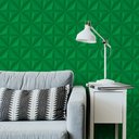 Ver imagem 1 de Papel De Parede Adesivo 3d Efeito Gesso Verde 3,05 Metros