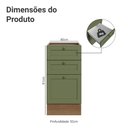 Ver imagem 2 de Balcão de Cozinha 40 cm 3 Gavetas (sem Tampo) Rustic/Verde Vik Madesa