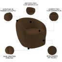 Ver imagem 3 de Sofá 3 Lugares Living 180cm e 1 Poltrona Giratória Garbin K04 Veludo Marrom - Mpozenato
