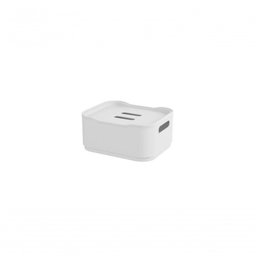 Cesta Pequena com Tampa Branco Fit Coza 18,5 X 15 X 8,3 Cm Branco Coza - 1