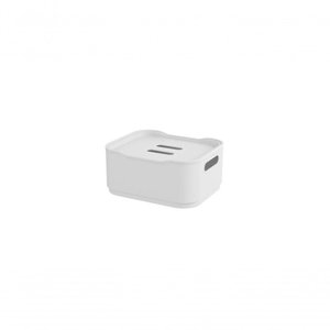 Cesta Pequena com Tampa Branco Fit Coza 18,5 X 15 X 8,3 Cm Branco Coza
