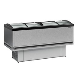 Ilha Expositor p/ Congelados e Resfriados GESV-190CTI Plus Tipo Inox Vidro Curvo Deslizante Gelopar - 1