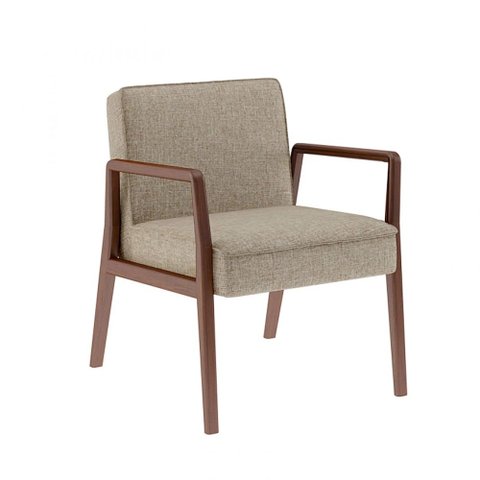 Poltrona Maitê Castanho Polyester Pastel - Ease
