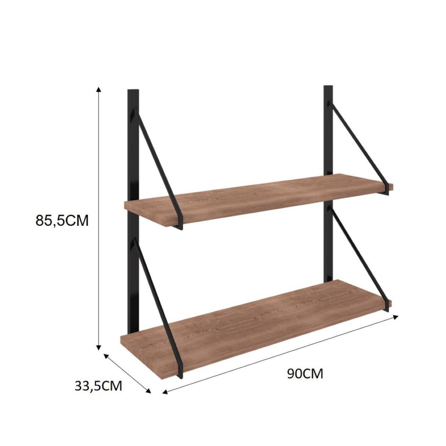 Nicho Duplo Prateleira Industrial Suspensa 90cm Fabone - 4